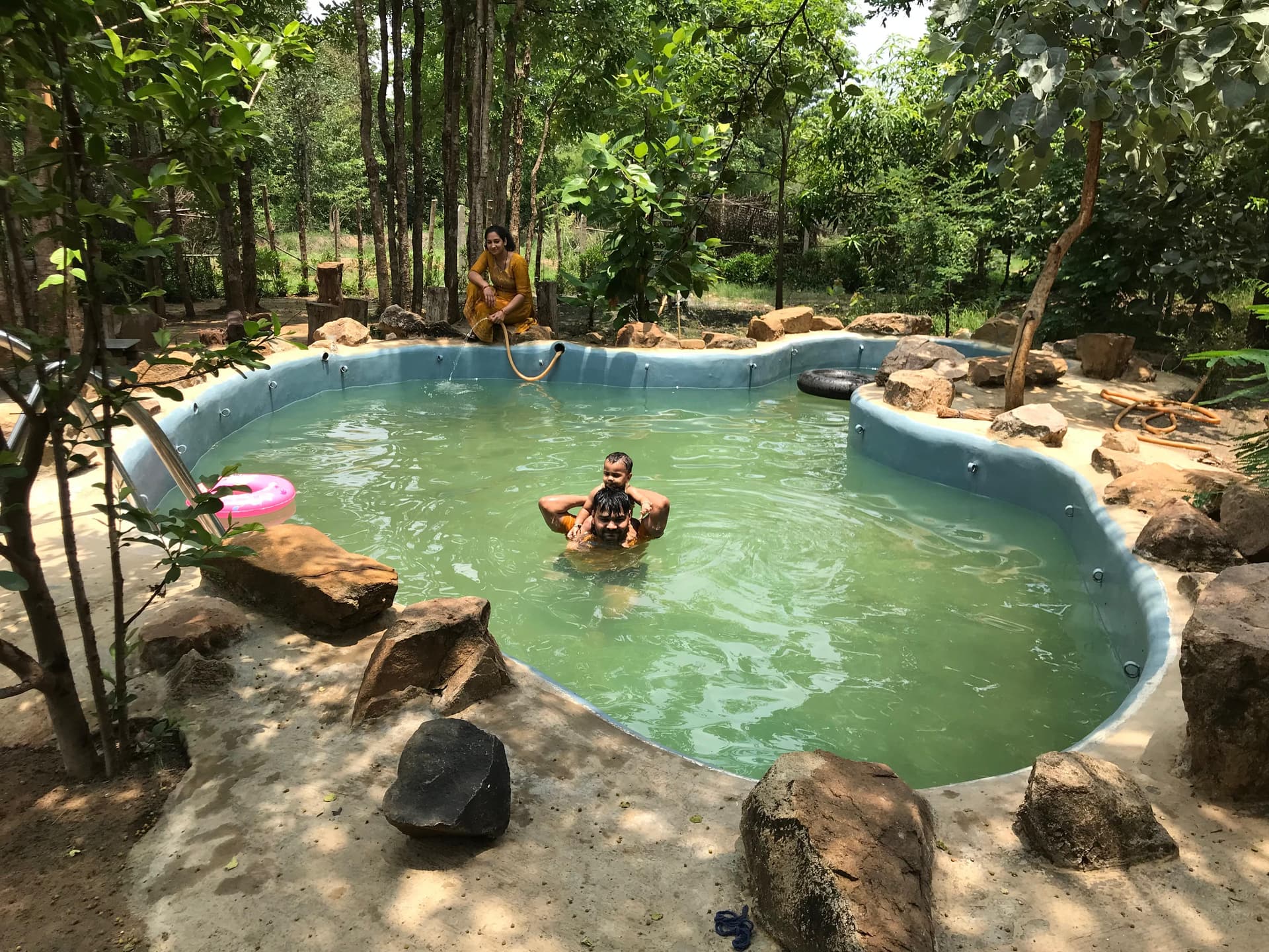 A lush banana plantation thriving on the recycled water from the ETT